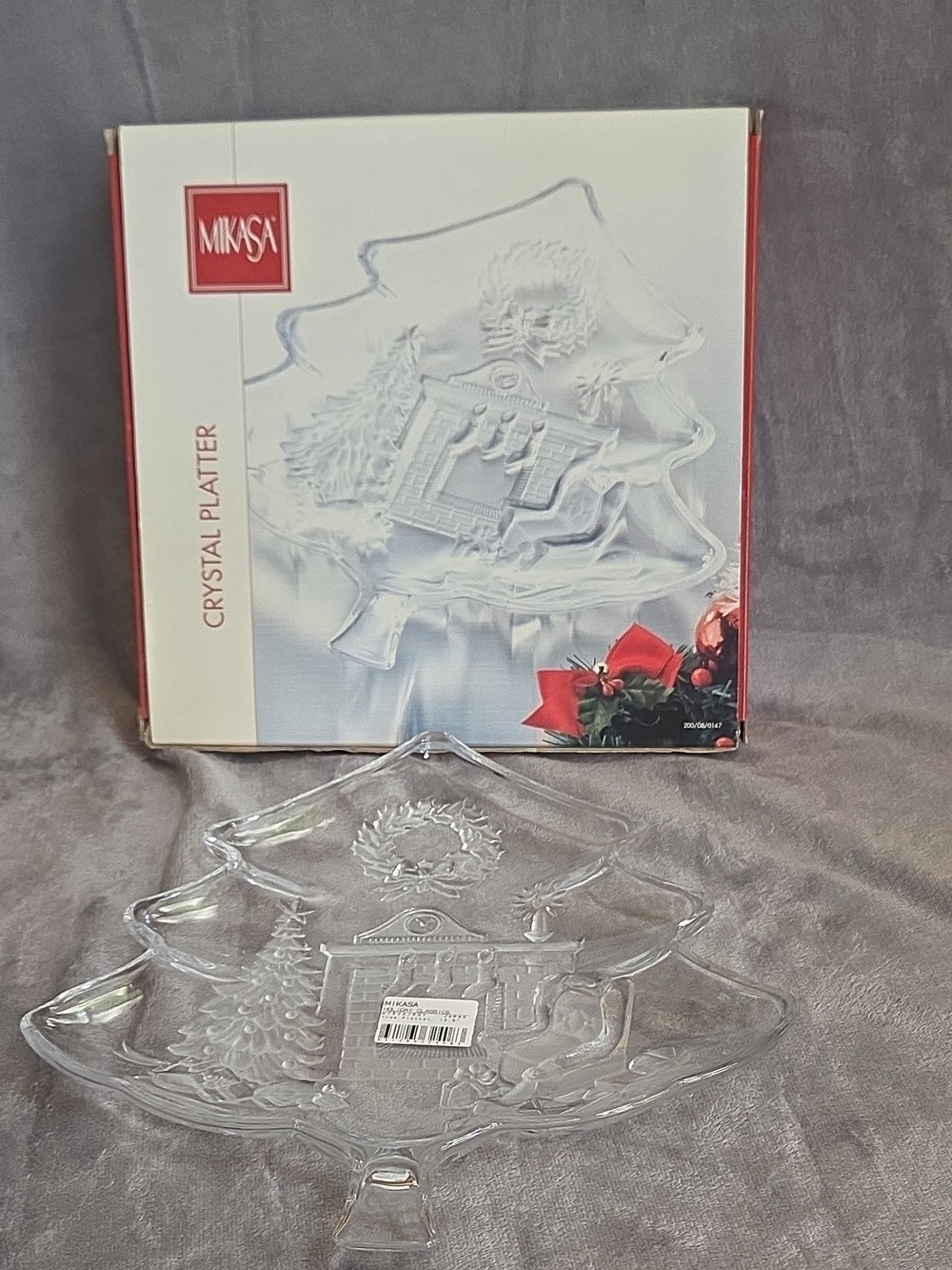 Mikasa Clear Crystal Holiday Tree Platter